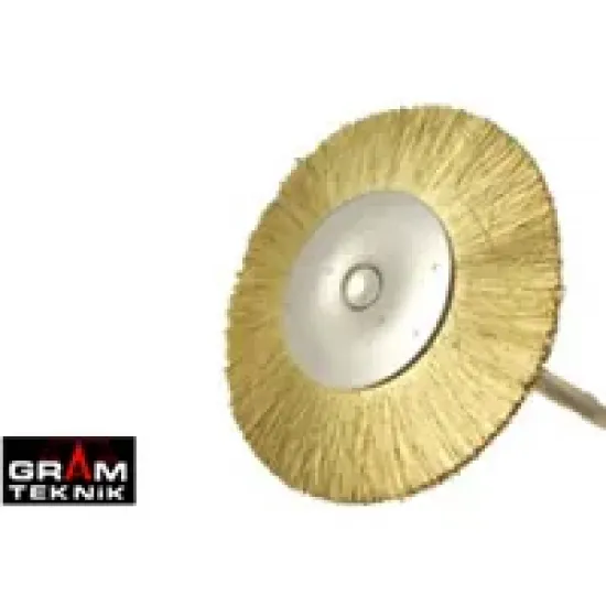 Mandrenli Sarı Düz Tel Fırça 3cm Mandrenli Sarı Düz Tel Fırça 3cm
