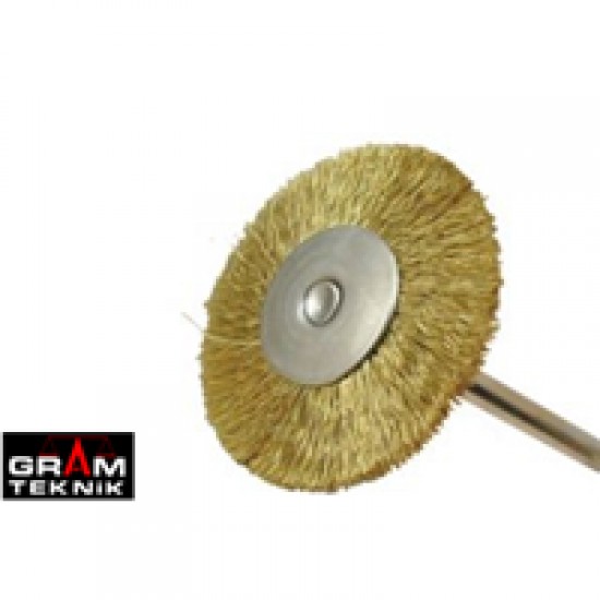 Mandrenli Sarı Kıvrık Tel Fırça 2.1cm Mandrenli Sarı Kıvrık Tel Fırça 2.1cm