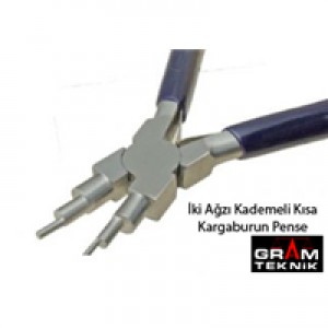 İki Ağzı Kademeli Kısa Kargaburun Pense İki Ağzı Kademeli Kısa Kargaburun Pense