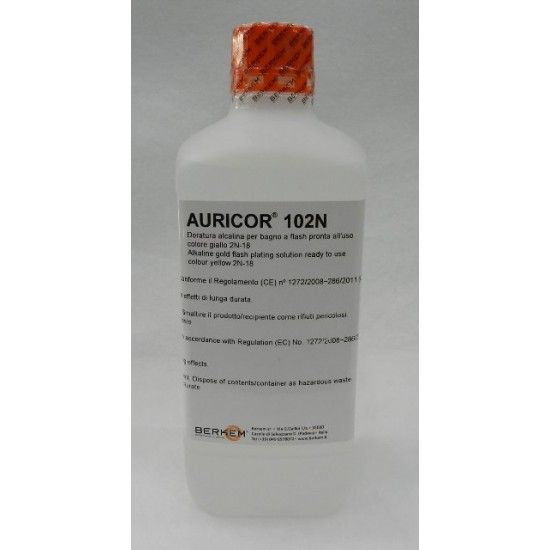 Auricor 102N 18 Ayar Altın Rengi Kaplama Suyu Auricor 102N 18 Ayar Altın Rengi Kaplama Suyu