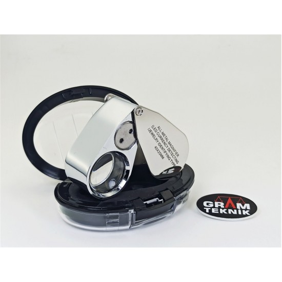 Büyük Işıklı Lup Metal 40x25mm No 9890 ST01894