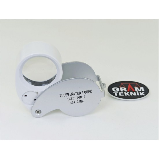 Illuminated Loupe (Ledlight) 40x25mm Siyah Mg21011 Lup GRM-0704