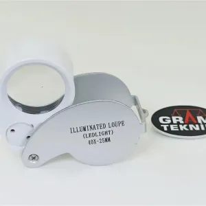 Illuminated Loupe (Ledlight) 40x25mm Siyah Mg21011 Lup GRM-0704 Illuminated Loupe (Ledlight) 40x25mm Siyah Mg21011 Lup GRM-0704